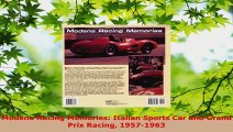 PDF Download  Modena Racing Memories Italian Sports Car and Grand Prix Racing 19571963 Read Full Ebook