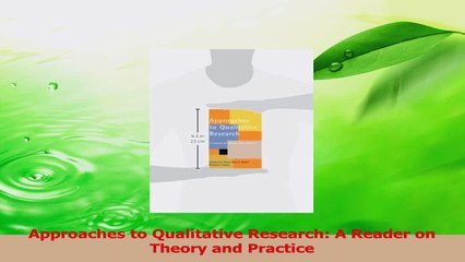 Read  Approaches to Qualitative Research A Reader on Theory and Practice PDF Free