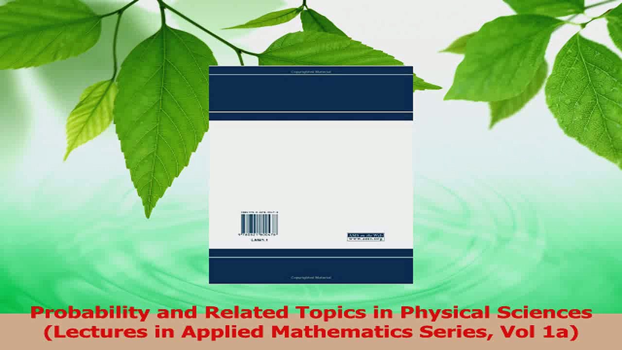 Download  Probability and Related Topics in Physical Sciences Lectures in Applied Mathematics Ebook Online