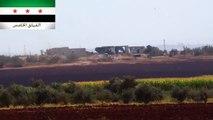 حماة: الجيش السوري الحر يدمر دبابة لقوات النظام على حاجز الزلاقيات بصاروخ تاو