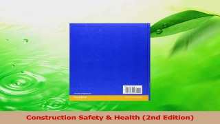 Read  Construction Safety  Health 2nd Edition PDF Free
