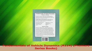Download  Fundamentals of Vehicle Dynamics R114 Premiere Series Books PDF Online