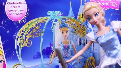 Elsa Takes Cinderellas Dream Bedroom Dollhouse Frozen Cinderelsa Doll Toy Review DisneyCa