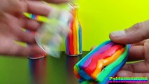 Play Doh Rainbow Bottles Surprise Teletubbies Spiderman Goofy