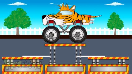 Tiger Truck - Monster Trucks For Children - Mega Kids Tv
