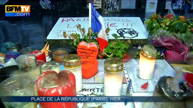 Paris: après les attentats, la place de la République est devenue un lieu de recueillement