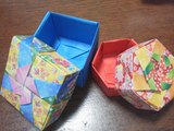 折り紙で小物入れを作りました（origami）