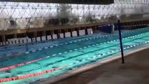 Piscina de olas... durante un temblor de tierra