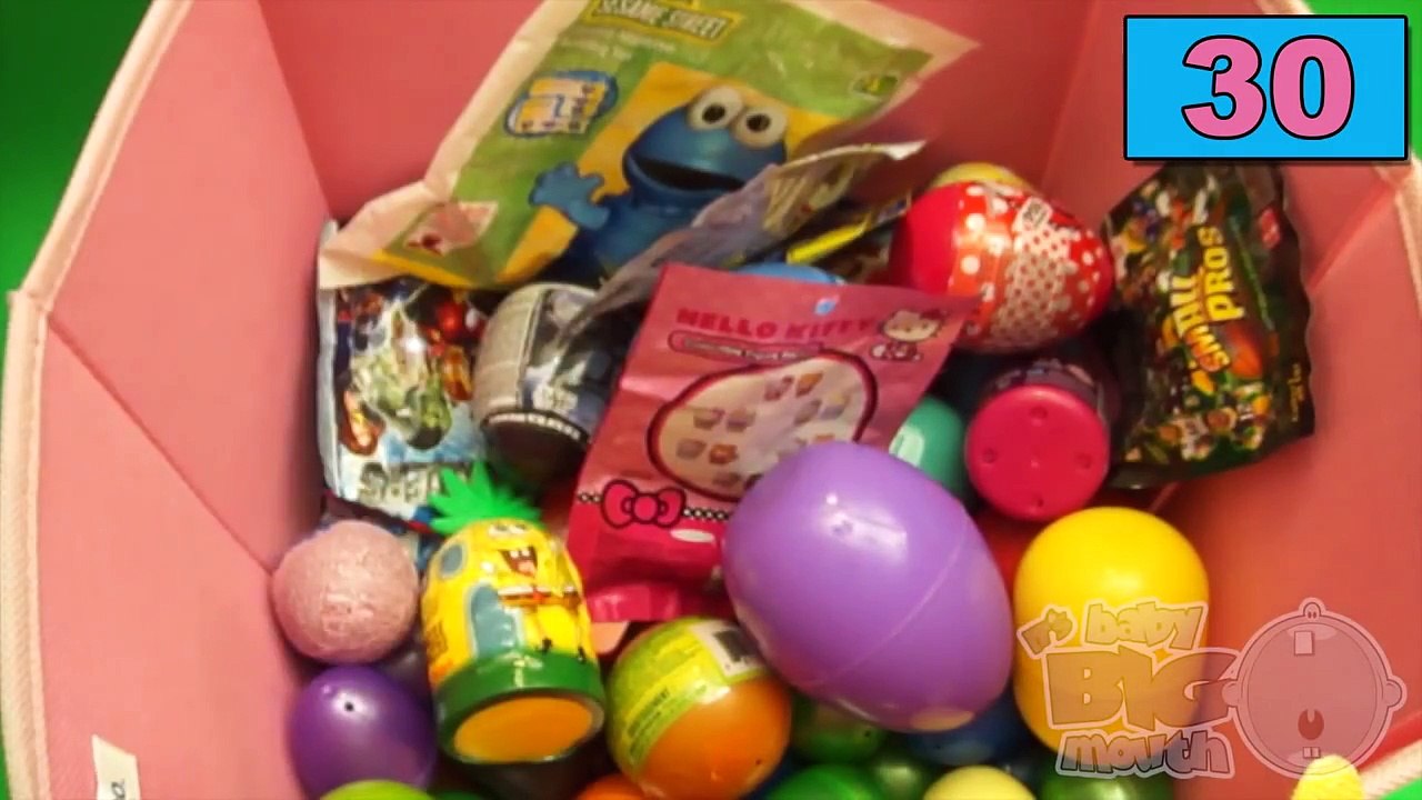 NEW Huge 101 Surprise Egg Opening Kinder Surprise Blind Bag Disney Monster High Spider-Man