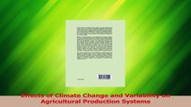 Download  Effects of Climate Change and Variability on Agricultural Production Systems Ebook Online