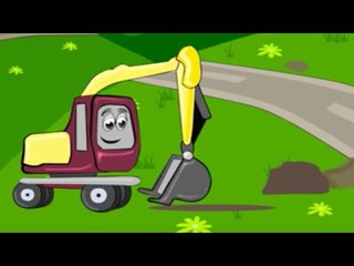 ➲ Excavator and Dump Truck - Construction Vehicles on Job - Animation Cartoon