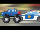 ✔ Police Car chases Monster Truck - Trucks For Children - Kids Video - Cars Cartoon