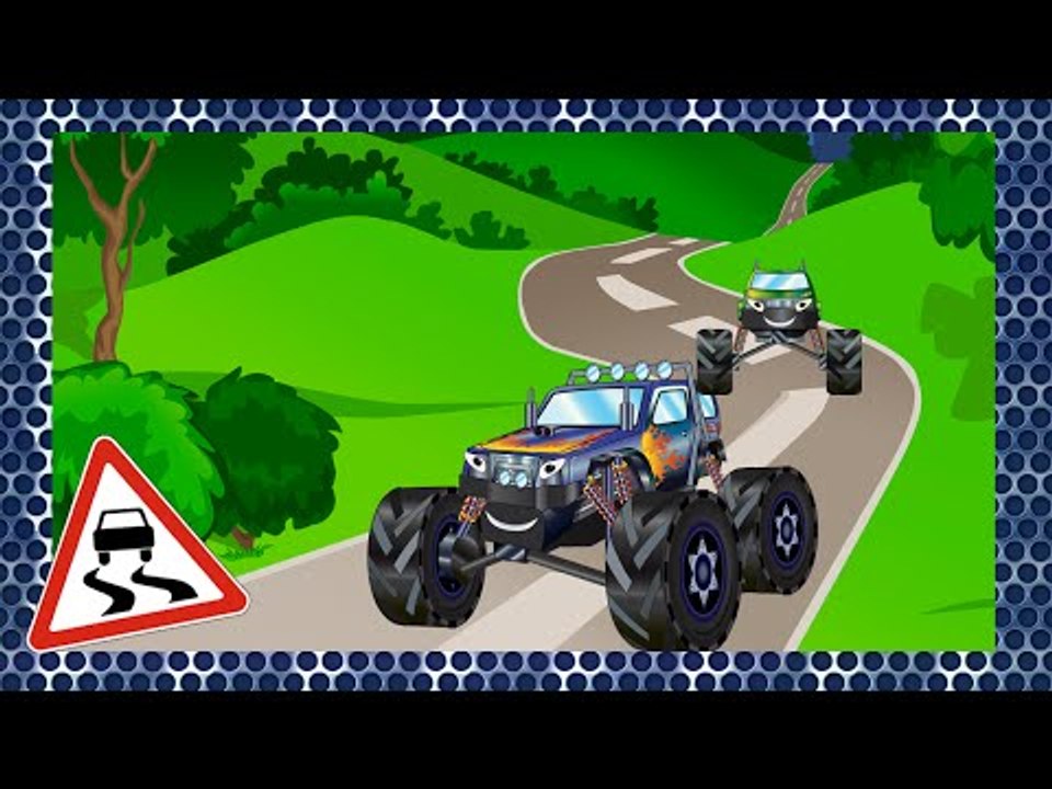 ✔ Monster Truck winter fishing with friends / Cars Cartoons Compilation / Vehicles for kids ✔