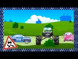 ✔ Monster Truck Crazy Race and High Speed / Track with obstacles / Cartoons Compilation for kids ✔