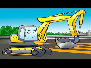 ✔ Excavator build the house with friends on the construction site. New Car Cartoon for children. ✔