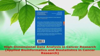 Download  HighDimensional Data Analysis in Cancer Research Applied Bioinformatics and PDF Free