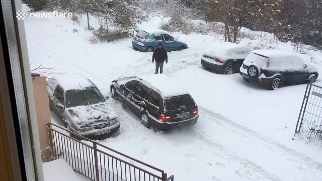 Heavy snow in Varna, Bulgaria