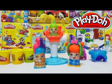 ✔ Play-Doh Crazy Cuts Hair Designer and Fashion Colorful Styles!. New Play Doh Can Heads. Part 1.