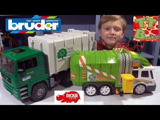 Download Video: ✔ BRUDER & Dickie Toys Мусоровозы от Игорька. Тест Драйв Машинок / Garbage Truck Cars for Boys ✔