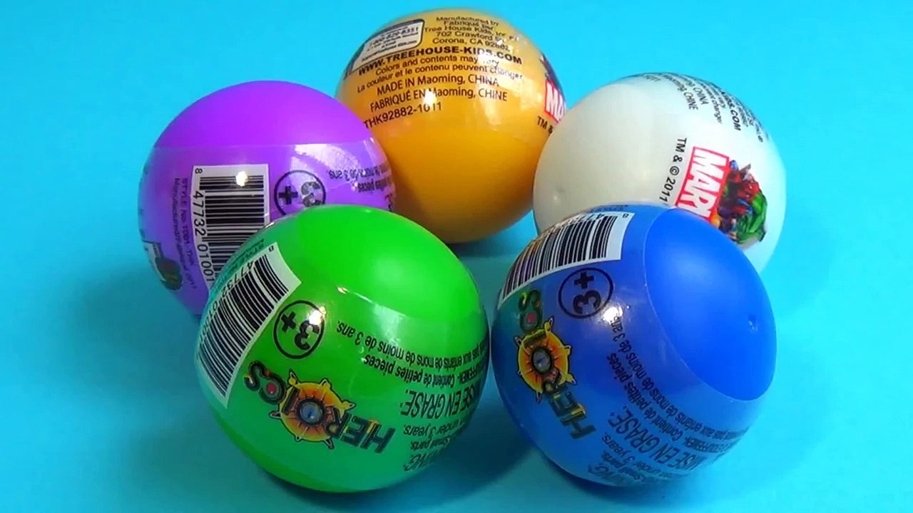 MARVEL Heroics surprise eggs! Unboxing 5 MARVEL eggs HULK SpiderMan THOR Wolverine!