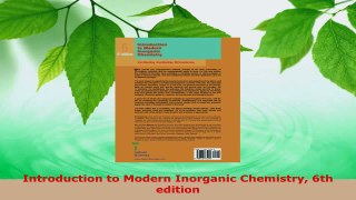 Download  Introduction to Modern Inorganic Chemistry 6th edition Ebook Free