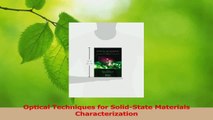 PDF Download  Optical Techniques for SolidState Materials Characterization Download Online