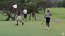 Obama logra un tiro de golf de 40 pies