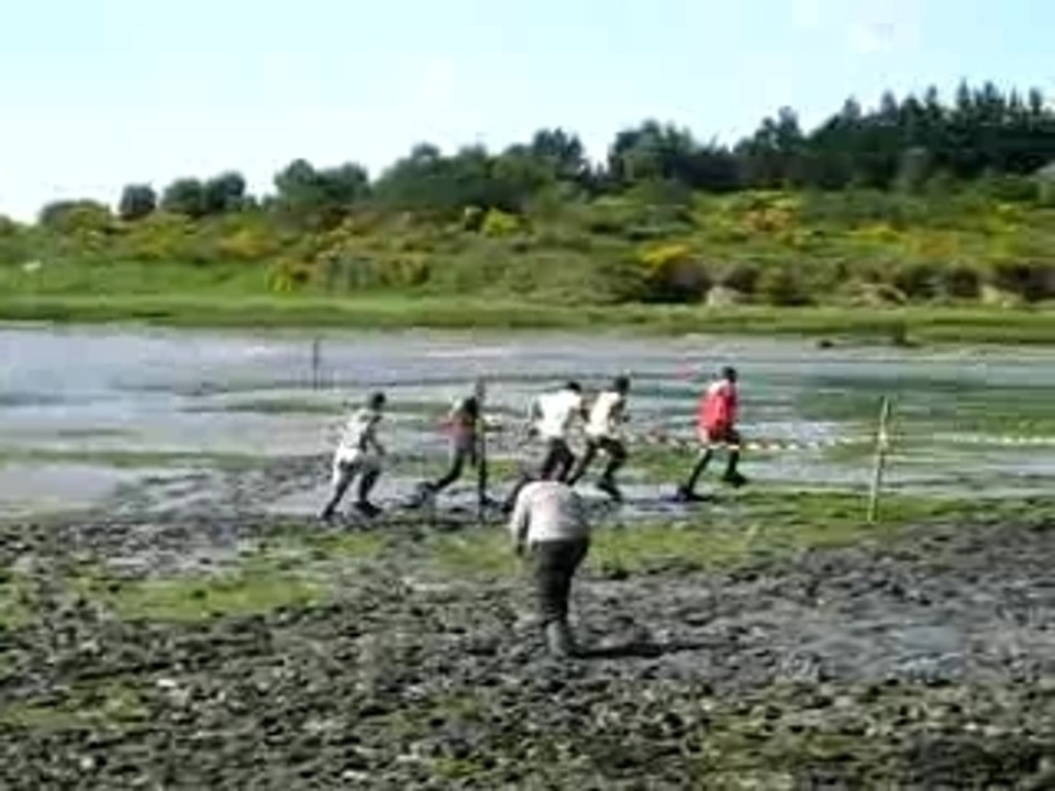 Course dans la vase - Le départ