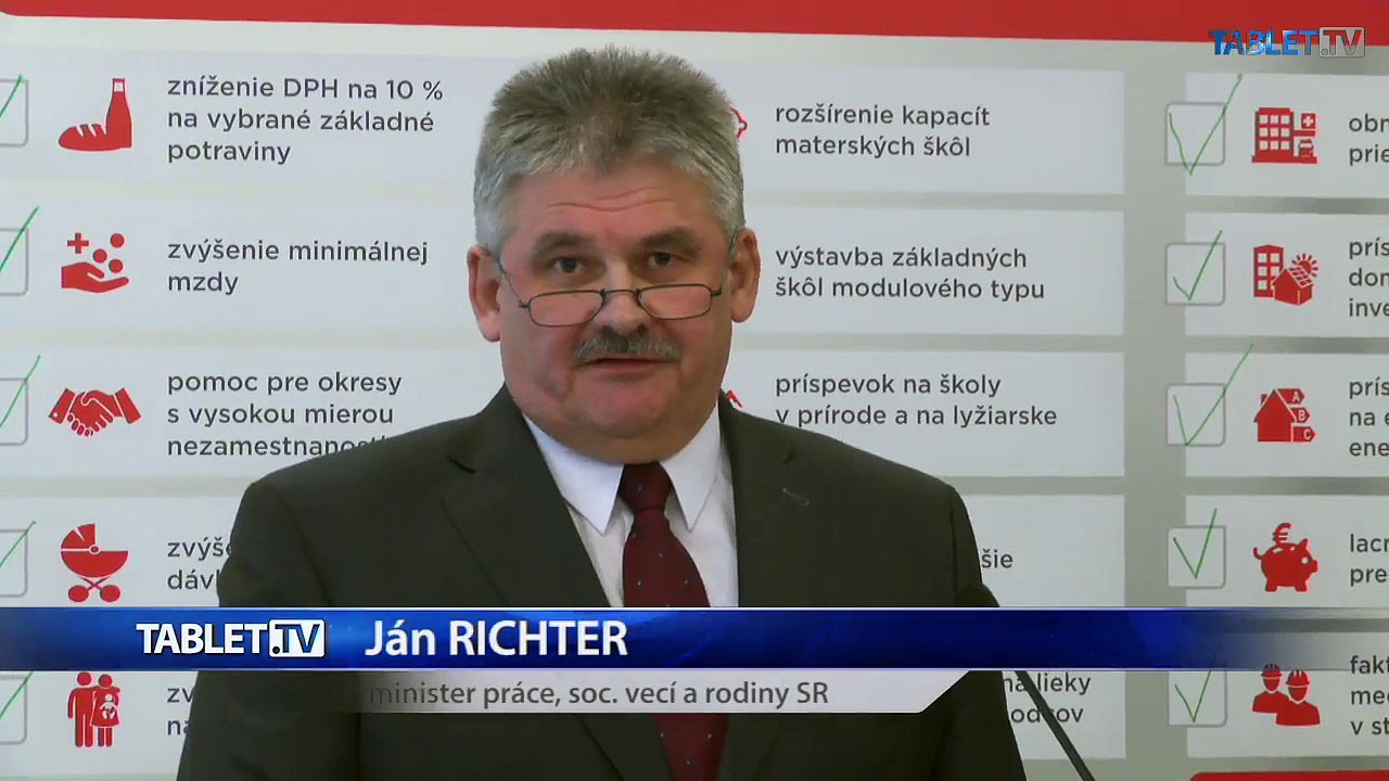 ZÁZNAM: R. Fico a J. Richter k zvýšeniu minimálnej mzdy a materskej dávky 