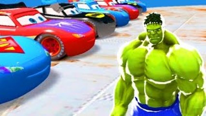 Finger Family Songs with HULK & Custom Lightning McQueen (Disney Pixar Cars)