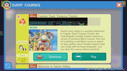 Super Mario Maker - Captain Toad: Treasure Tracker Event Course Playthrough!