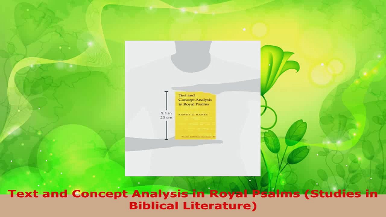 Read  Text and Concept Analysis in Royal Psalms Studies in Biblical Literature Ebook Free