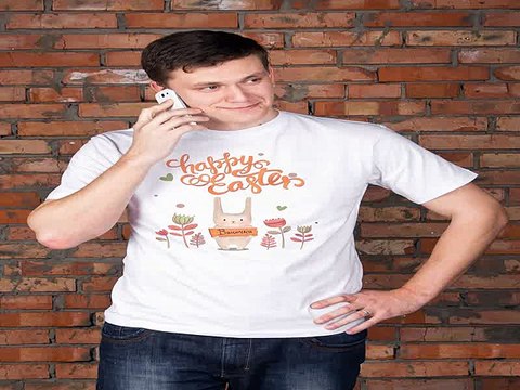 Отличный подарок на все случаи жизни - Футболка мужская с вашим текстом Happy Easter в г. Калининград