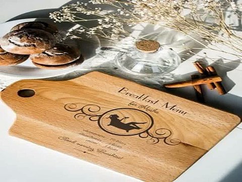 Наконец-то!Купил подарок на именины - Доска разделочная с вашим текстом Breakfast menu в г. Новокузнецк