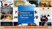 PDF Download  Advances in Stem Cell Therapy Bench to Bedside Stem Cell Biology and Regenerative Download Full Ebook