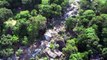 Imagens aéreas do Morro Boa Vista, em Vila Velha, após pedra rolar e atingir casas