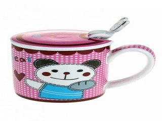 Отличный подарок на все случаи жизни - Кружка с крышкой и ложкой Медвежонок в г. Кемерово