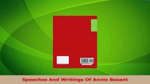 PDF Download  Speeches And Writings Of Annie Besant PDF Online