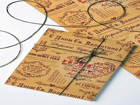 Ура! Долго искал подарок на день рождения - Бумага упаковочная Любовное послание в г. Самара