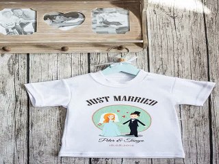 Отличный подарок на день рождения - Футболка детская с вашим текстом Just Married в г. Барнаул