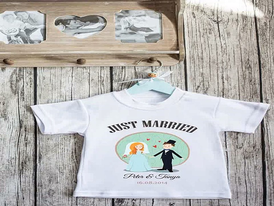 Отличный подарок на день рождения - Футболка детская с вашим текстом Just Married в г. Барнаул