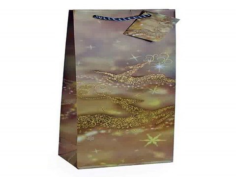 Стильный подарок на день рождения - Пакет подарочный новогод. для бутылки Золотой олень в г. Краснодар