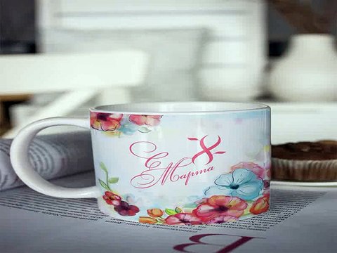 Вот это ВЕЩЬ! подарок на все случаи жизни - Кружка с вашим текстом Акварельные цветы в г. Тольятти