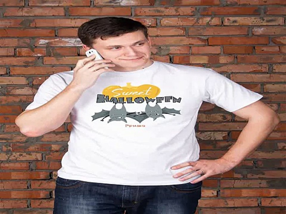 Топ 10! подарок на именины - Футболка мужская с вашим текстом Sweet Halloween в г. Тула