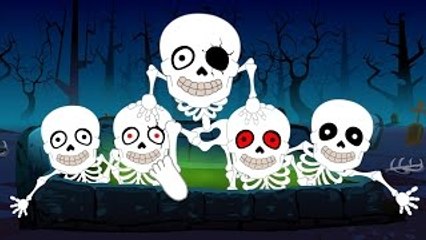 Five Little Skeletons | Nursery Rhymes For Kids, Children And Babies