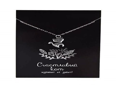 Самый популярный подарок на день рождения - Подвеска на цепочке с открыткой Кот - избавитель от забот в г. Рязань