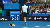 Andy Murray beats Kenny de Schepper 6-2 6-2 in the Hopman Cup