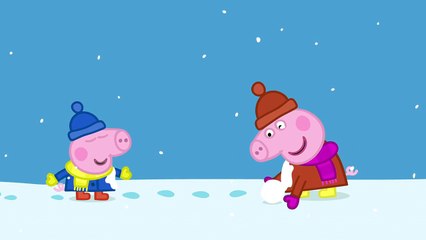 Peppa Pig Builds A Snowman