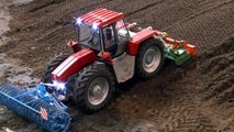 RC SCALE MODEL TRACTOR WITH FRONT PACKER AND ROTARY HARROW IN ACTION / Faszination Modellb