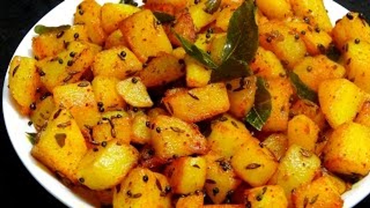 Aloo Fry Recipe-Simple Potato Fry for Lunch box-Easy and Quick Potato Recipe-Indian Potato